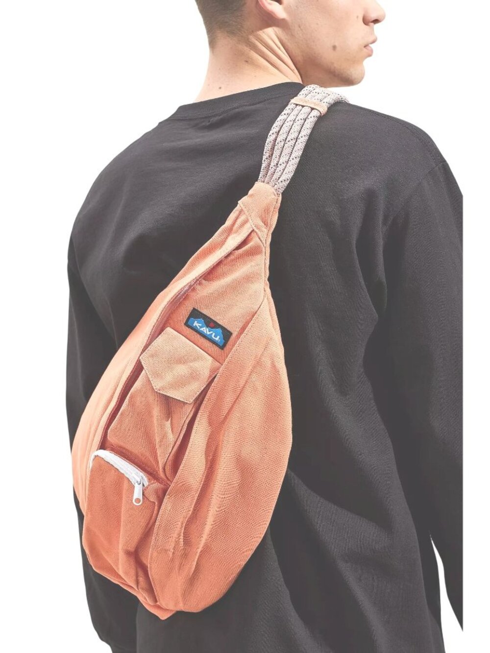 Kavu Peach Rope Sling Bag Shoulder Crossbody Adjustable Strap Lightweight - Picture 3 of 11